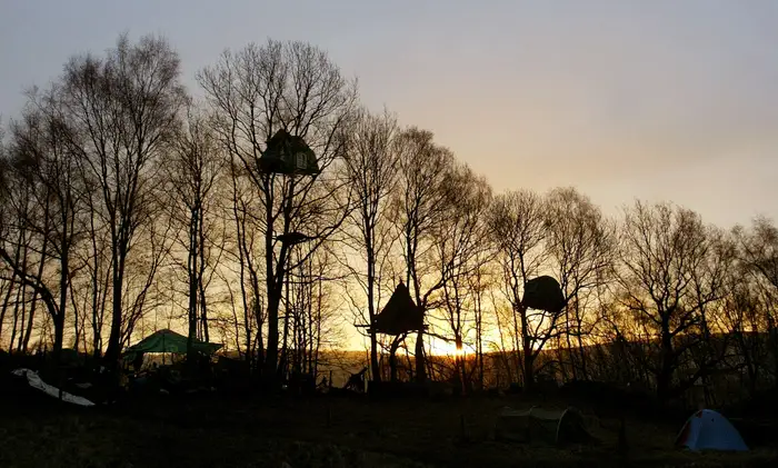 these-treehouses-on-the-nine-ladies-site-in-stanton-lees-derbyshire-in-northern-england-were-inhabited-by-protestors-for-over-four-years-who-were-trying-to-prevent-the-land-from-being-quarried-for-gritstone-they-were