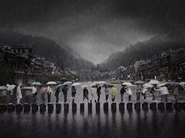 China: “Rain In Ancient Town” by Li Chen