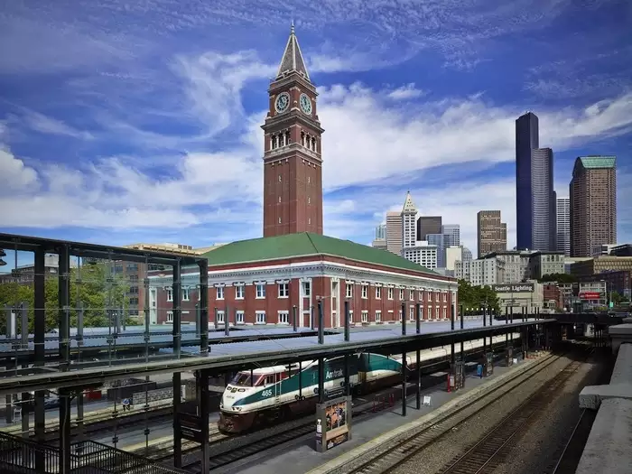 The King Street Station in Seattle was renovated to  improve pedestrian connections inside and around the depot