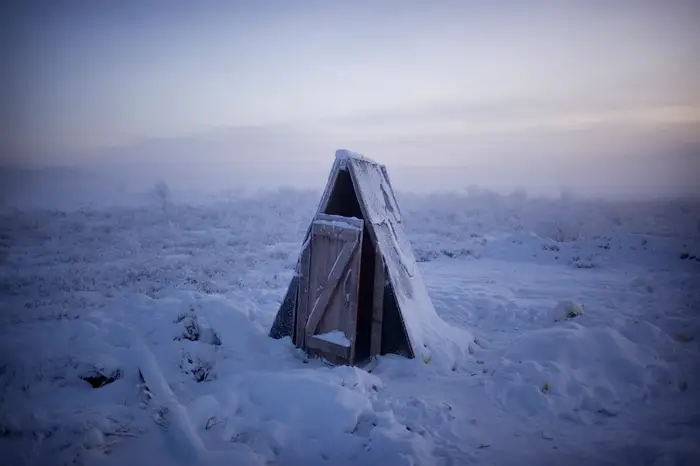 The completely frozen ground in the area makes it impossible to run water pipes into the village’s houses